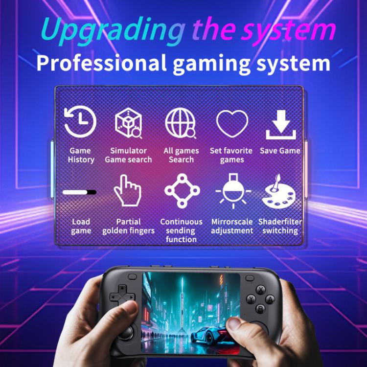 H36S 3.5 Inch IPS HD Screen Retro PSP Game Console Linux System GBA Handheld Video Game Console, 64G, 128G