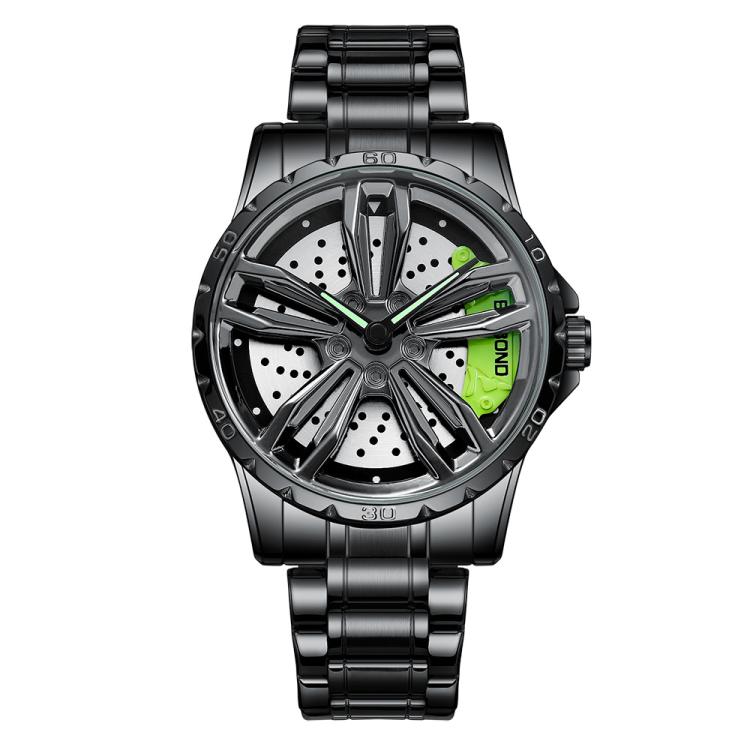 BINBOND D001 3D Hollow Motorcycle Rotating Wheel Watch, Black Steel-Red, Black Steel-Green, White Steel-Red, White Steel-Green, Black Net-Black Steel-Red, Black Net-Black Steel-Green, White Net-White Steel-Red, White Net-White Steel-Green...