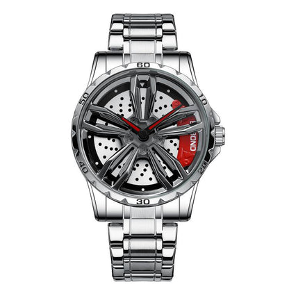 BINBOND D001 3D Hollow Motorcycle Rotating Wheel Watch, Black Steel-Red, Black Steel-Green, White Steel-Red, White Steel-Green, Black Net-Black Steel-Red, Black Net-Black Steel-Green, White Net-White Steel-Red, White Net-White Steel-Green...