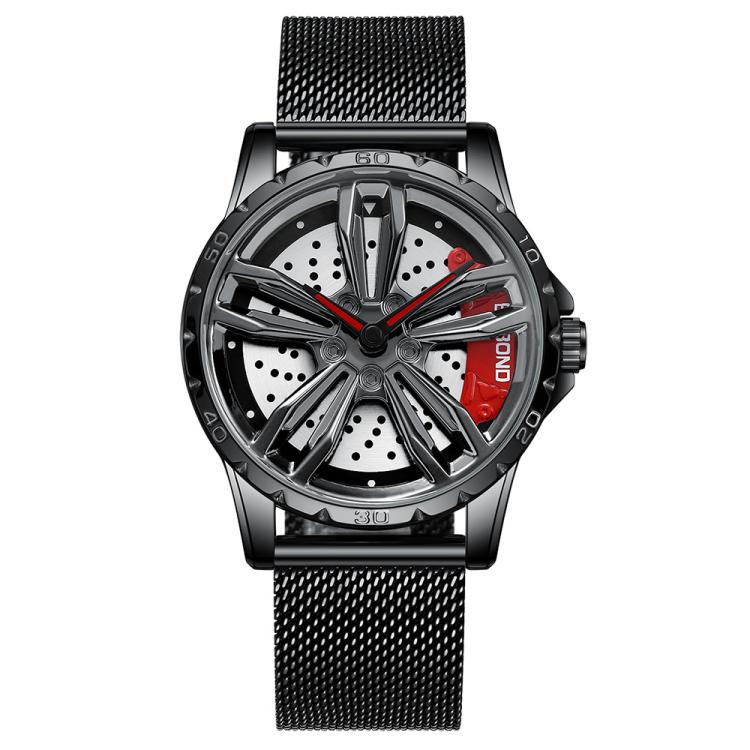 BINBOND D001 3D Hollow Motorcycle Rotating Wheel Watch, Black Steel-Red, Black Steel-Green, White Steel-Red, White Steel-Green, Black Net-Black Steel-Red, Black Net-Black Steel-Green, White Net-White Steel-Red, White Net-White Steel-Green...