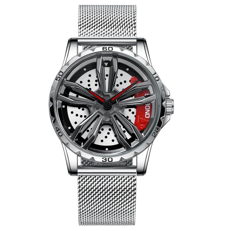 BINBOND D001 3D Hollow Motorcycle Rotating Wheel Watch, Black Steel-Red, Black Steel-Green, White Steel-Red, White Steel-Green, Black Net-Black Steel-Red, Black Net-Black Steel-Green, White Net-White Steel-Red, White Net-White Steel-Green...