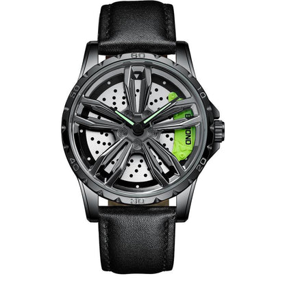 BINBOND D001 3D Hollow Motorcycle Rotating Wheel Watch, Black Steel-Red, Black Steel-Green, White Steel-Red, White Steel-Green, Black Net-Black Steel-Red, Black Net-Black Steel-Green, White Net-White Steel-Red, White Net-White Steel-Green...