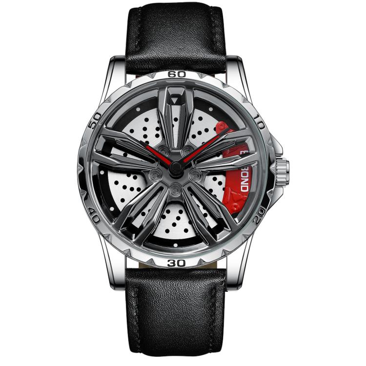 BINBOND D001 3D Hollow Motorcycle Rotating Wheel Watch, Black Steel-Red, Black Steel-Green, White Steel-Red, White Steel-Green, Black Net-Black Steel-Red, Black Net-Black Steel-Green, White Net-White Steel-Red, White Net-White Steel-Green...