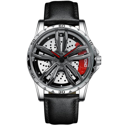 BINBOND D001 3D Hollow Motorcycle Rotating Wheel Watch, Black Steel-Red, Black Steel-Green, White Steel-Red, White Steel-Green, Black Net-Black Steel-Red, Black Net-Black Steel-Green, White Net-White Steel-Red, White Net-White Steel-Green...