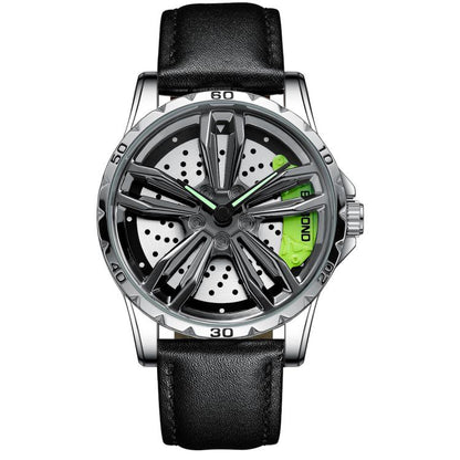 BINBOND D001 3D Hollow Motorcycle Rotating Wheel Watch, Black Steel-Red, Black Steel-Green, White Steel-Red, White Steel-Green, Black Net-Black Steel-Red, Black Net-Black Steel-Green, White Net-White Steel-Red, White Net-White Steel-Green...