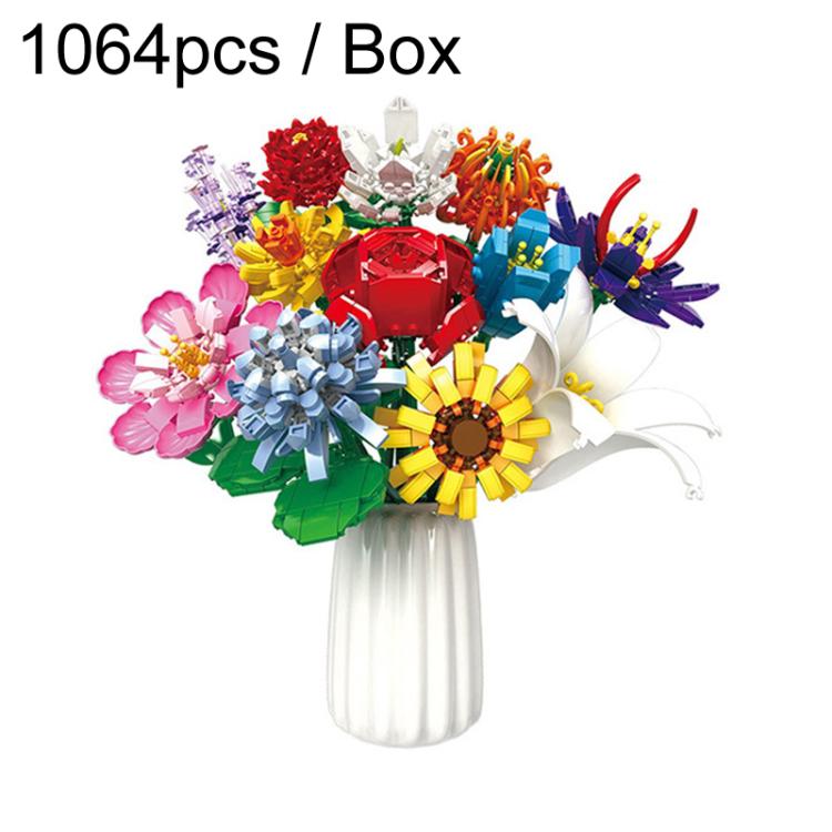 Kids Building Blocks Bouquet Puzzle Toys Adult Gift Small Pellet Building Blocks Set, 864pcs / Box, 1064pcs / Box, 770pcs / Box, 873pcs / Box, 876pcs / Box, 625pcs / Box, 576pcs / Box, 422pcs / Box, 578pcs / Box