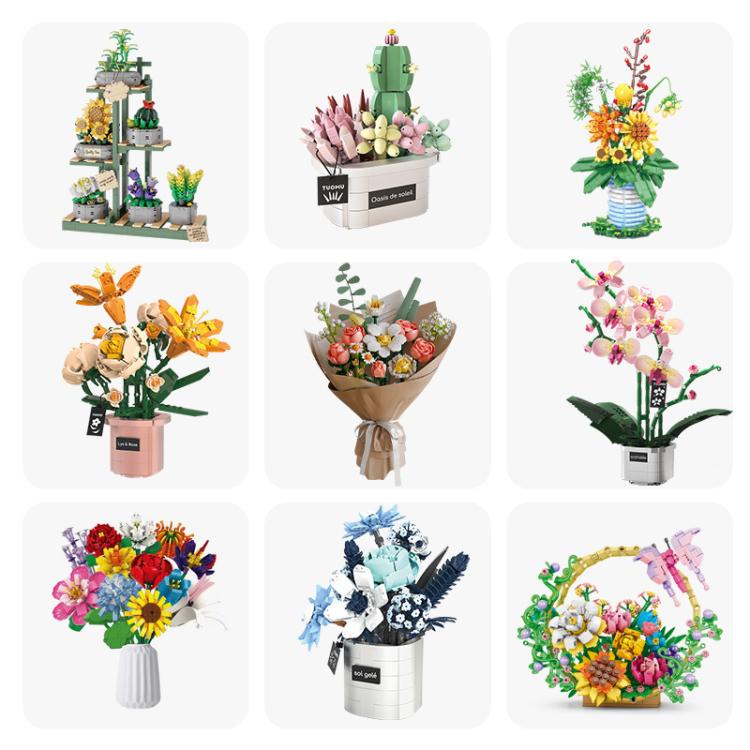 Kids Building Blocks Bouquet Puzzle Toys Adult Gift Small Pellet Building Blocks Set, 864pcs / Box, 1064pcs / Box, 770pcs / Box, 873pcs / Box, 876pcs / Box, 625pcs / Box, 576pcs / Box, 422pcs / Box, 578pcs / Box