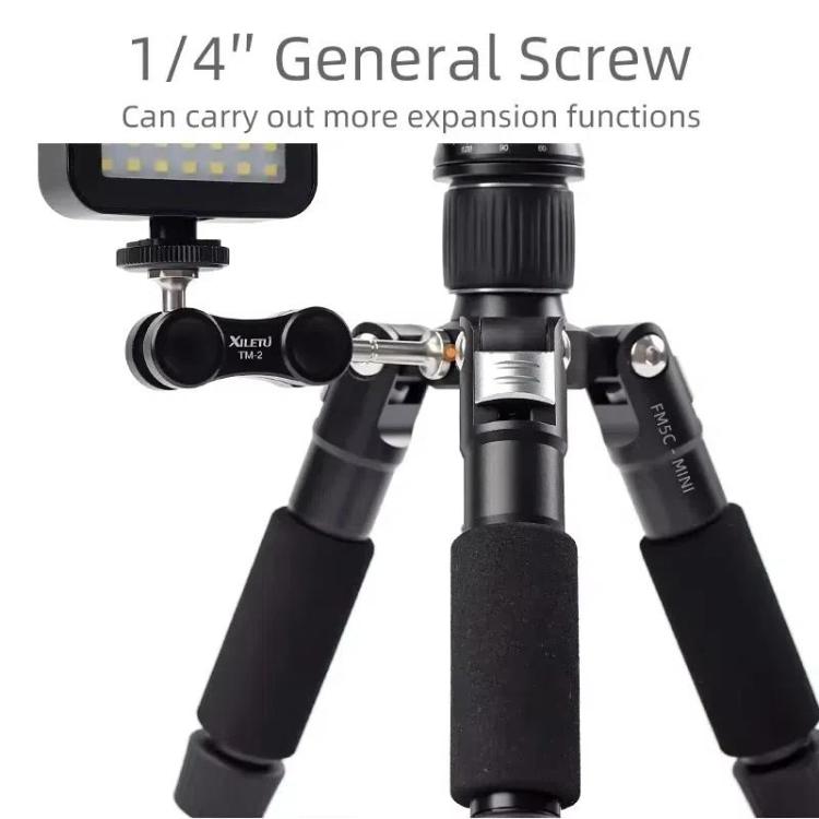 XILETU FM5C-MINI Adjustable 16.5-51cm Aluminum Tripod with 26mm Ball Head 6kg Load Capacity for 360-degree Panoramic Shooting, FM5C-MINI