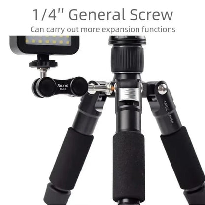 XILETU FM5C-MINI Adjustable 16.5-51cm Aluminum Tripod with 26mm Ball Head 6kg Load Capacity for 360-degree Panoramic Shooting, FM5C-MINI
