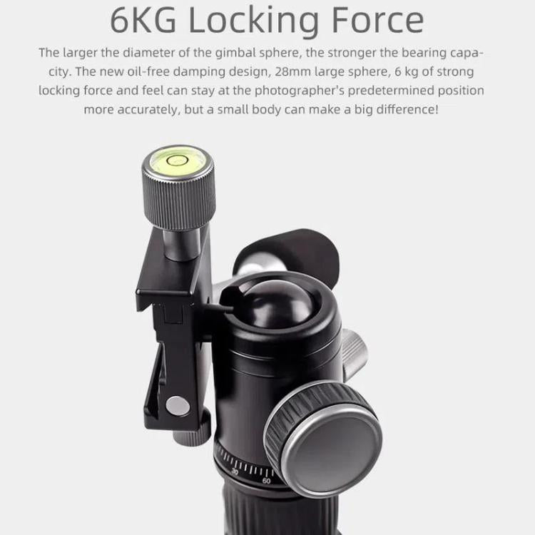 XILETU FM5C-MINI Adjustable 16.5-51cm Aluminum Tripod with 26mm Ball Head 6kg Load Capacity for 360-degree Panoramic Shooting, FM5C-MINI