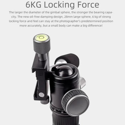 XILETU FM5C-MINI Adjustable 16.5-51cm Aluminum Tripod with 26mm Ball Head 6kg Load Capacity for 360-degree Panoramic Shooting, FM5C-MINI