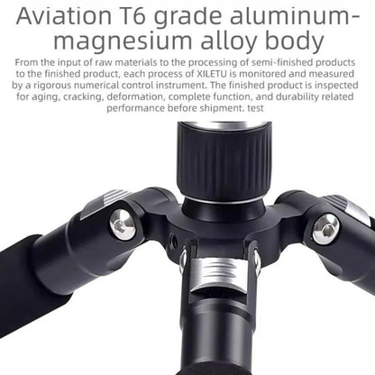 XILETU FM5C-MINI Adjustable 16.5-51cm Aluminum Tripod with 26mm Ball Head 6kg Load Capacity for 360-degree Panoramic Shooting, FM5C-MINI