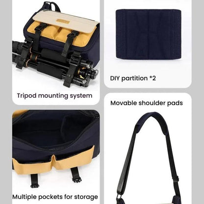 Shoulder Camera Bag Waterproof Crossbody Microsingle DSLR Camera Messenger Bag, Cwatcun D191 Medium, Cwatcun D191 Large