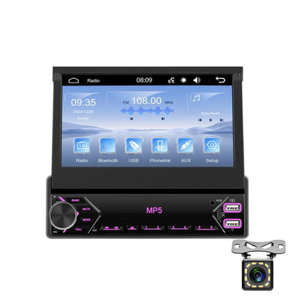 7 inch Universal Manual Retractable Screen Car MP5 Player Car Center Control All-in-One Wired Carplay, Standard, Standard+12 Light Camera