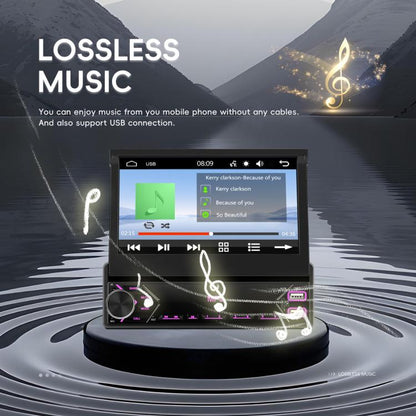 7 inch Universal Manual Retractable Screen Car MP5 Player Car Center Control All-in-One Wired Carplay, Standard, Standard+12 Light Camera