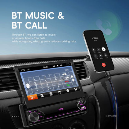 7 inch Universal Manual Retractable Screen Car MP5 Player Car Center Control All-in-One Wired Carplay, Standard, Standard+12 Light Camera