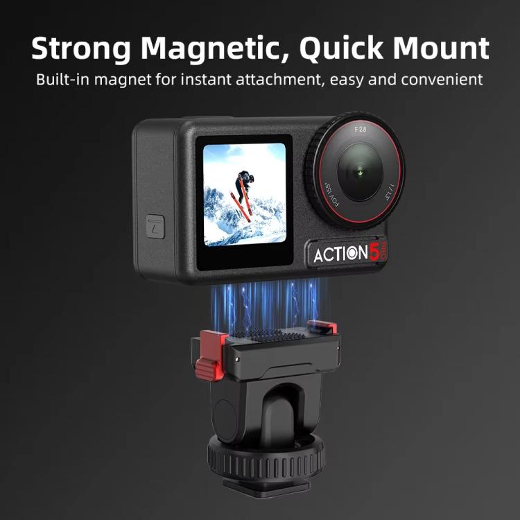 For Osmo Action 3 / 4 / 5 Pro Flymile AC5003 Magnetic Head Quick Release Base, For Osmo Action 3 / 4 / 5 Pro