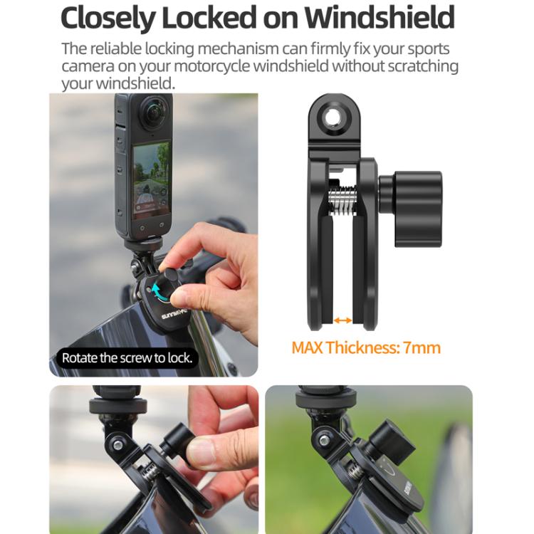 Sunnylife ZJ846 Sports Camera Universal Mount Motorcycle Windshield Clip, ZJ846