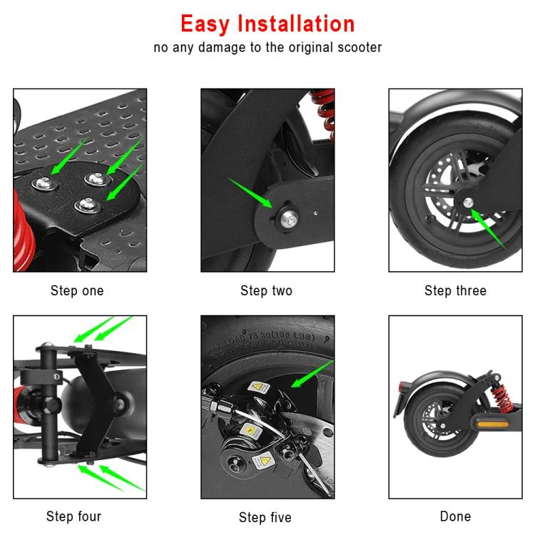 Electric Scooter Rear Shock Absorber Suspension System Ride Vibration Reduction Kit, For Xiaomi Scooter Pro/Pro2 Red, For Xiaomi Scooter Pro/Pro2 Black, For Xiaomi M365/1S Red, For Xiaomi M365/1S Black