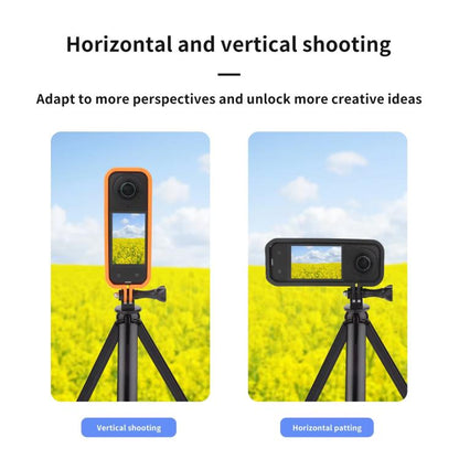 For Insta360 X5 360 Camera CQT Expandable Protective Cage Shockproof Case, Vertical Black, Horizontal Black, Vertical Orange, Horizontal Orange