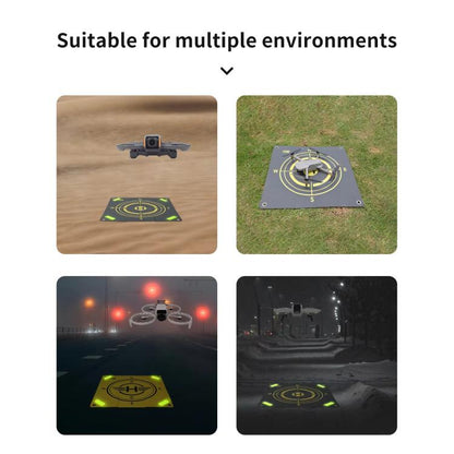 CQT 55cm Universal Reflective Drone Landing Pad Dual-Sided Waterproof Foldable Mat with Ground Pegs