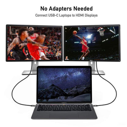 QGeeM USB-C/Type-C To HDMI Cable 4K 30Hz For Screen Mirroring & Extended Display, 1.2m, 1.8m, 3m