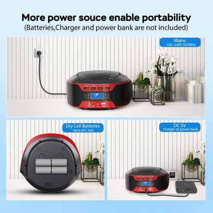 Kuephom W17 Portable Home CD Music Walkman FM Bluetooth Player, EU Plug, US Plug, UK Plug, AU Plug