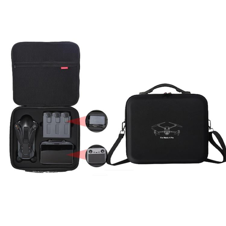 For DJI Mavic 4 Pro Fly More Combo / Creator Combo Carrying Case Durable PU Crossbody Shoulder Bag, Shoulder Bag Black, Shoulder Bag Gray