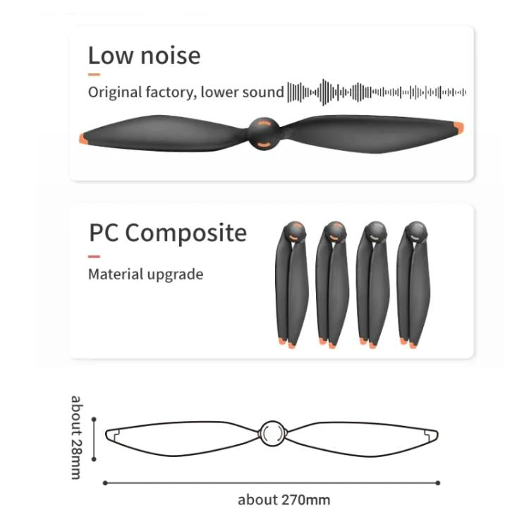 For DJI Mavic 4 Pro Drone RCSTQ Low-Noise Quick-Release Propellers Replacement Blades, Propellers