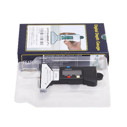 Syntek Digital Depth Ruler 0-25mm Electronic Tire Tread Measuring Ruler, Black, Silver
