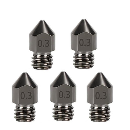 MK8 Hardened Steel Nozzle High-Temperature Resistant 3D Printer Extruder Hotend, 5pcs /Pack 1.75/0.2mm, 5pcs /Pack 1.75/0.3mm, 5pcs /Pack 1.75/0.4mm, 5pcs /Pack 1.75/0.5mm, 5pcs /Pack 1.75/0.6mm, 5pcs /Pack 1.75/0.8mm, 5pcs /Pack 1.75/1.0mm