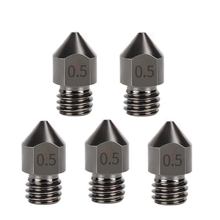 MK8 Hardened Steel Nozzle High-Temperature Resistant 3D Printer Extruder Hotend, 5pcs /Pack 1.75/0.2mm, 5pcs /Pack 1.75/0.3mm, 5pcs /Pack 1.75/0.4mm, 5pcs /Pack 1.75/0.5mm, 5pcs /Pack 1.75/0.6mm, 5pcs /Pack 1.75/0.8mm, 5pcs /Pack 1.75/1.0mm