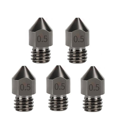 MK8 Hardened Steel Nozzle High-Temperature Resistant 3D Printer Extruder Hotend, 5pcs /Pack 1.75/0.2mm, 5pcs /Pack 1.75/0.3mm, 5pcs /Pack 1.75/0.4mm, 5pcs /Pack 1.75/0.5mm, 5pcs /Pack 1.75/0.6mm, 5pcs /Pack 1.75/0.8mm, 5pcs /Pack 1.75/1.0mm