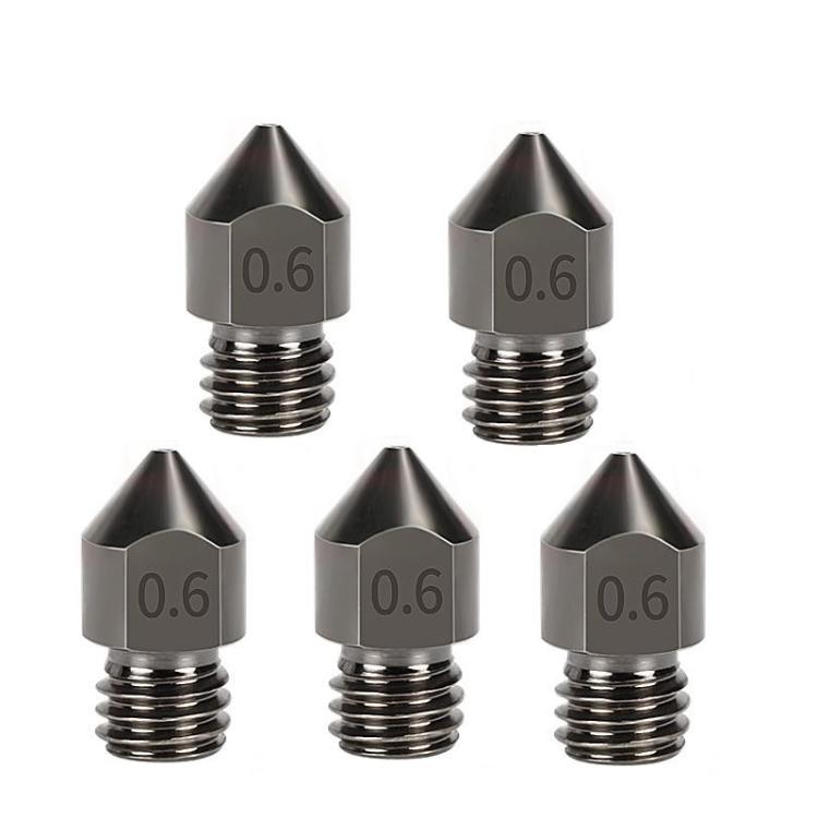 MK8 Hardened Steel Nozzle High-Temperature Resistant 3D Printer Extruder Hotend, 5pcs /Pack 1.75/0.2mm, 5pcs /Pack 1.75/0.3mm, 5pcs /Pack 1.75/0.4mm, 5pcs /Pack 1.75/0.5mm, 5pcs /Pack 1.75/0.6mm, 5pcs /Pack 1.75/0.8mm, 5pcs /Pack 1.75/1.0mm