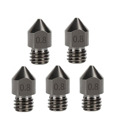 MK8 Hardened Steel Nozzle High-Temperature Resistant 3D Printer Extruder Hotend, 5pcs /Pack 1.75/0.2mm, 5pcs /Pack 1.75/0.3mm, 5pcs /Pack 1.75/0.4mm, 5pcs /Pack 1.75/0.5mm, 5pcs /Pack 1.75/0.6mm, 5pcs /Pack 1.75/0.8mm, 5pcs /Pack 1.75/1.0mm