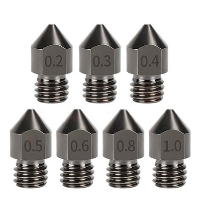 MK8 Hardened Steel Nozzle High-Temperature Resistant 3D Printer Extruder Hotend, 5pcs /Pack 1.75/0.2mm, 5pcs /Pack 1.75/0.3mm, 5pcs /Pack 1.75/0.4mm, 5pcs /Pack 1.75/0.5mm, 5pcs /Pack 1.75/0.6mm, 5pcs /Pack 1.75/0.8mm, 5pcs /Pack 1.75/1.0mm