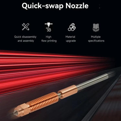 All-in-One Chrome Zirconium Copper Nozzle for Creality Ender-3 V3/K1C/K1 Max 3D Printers, 1.75/0.2mm, 1.75/0.4mm, 1.75/0.6mm, 1.75/0.8mm, 1.75/1.0mm