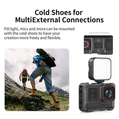 For Insta360 Ace Pro 2 / Ace Pro Camera AMagisn Quick Release Metal Cage Horizontal & Vertical Shooting Protective Frame