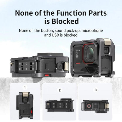 For Insta360 Ace Pro 2 / Ace Pro Camera AMagisn Quick Release Metal Cage Horizontal & Vertical Shooting Protective Frame