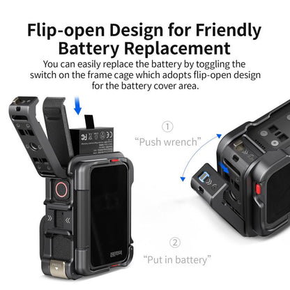For Insta360 Ace Pro 2 / Ace Pro Camera AMagisn Quick Release Metal Cage Horizontal & Vertical Shooting Protective Frame