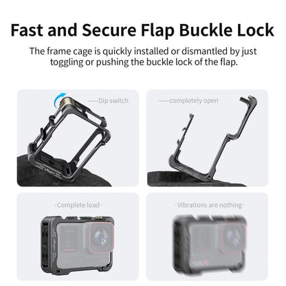 For Insta360 Ace Pro 2 / Ace Pro Camera AMagisn Quick Release Metal Cage Horizontal & Vertical Shooting Protective Frame