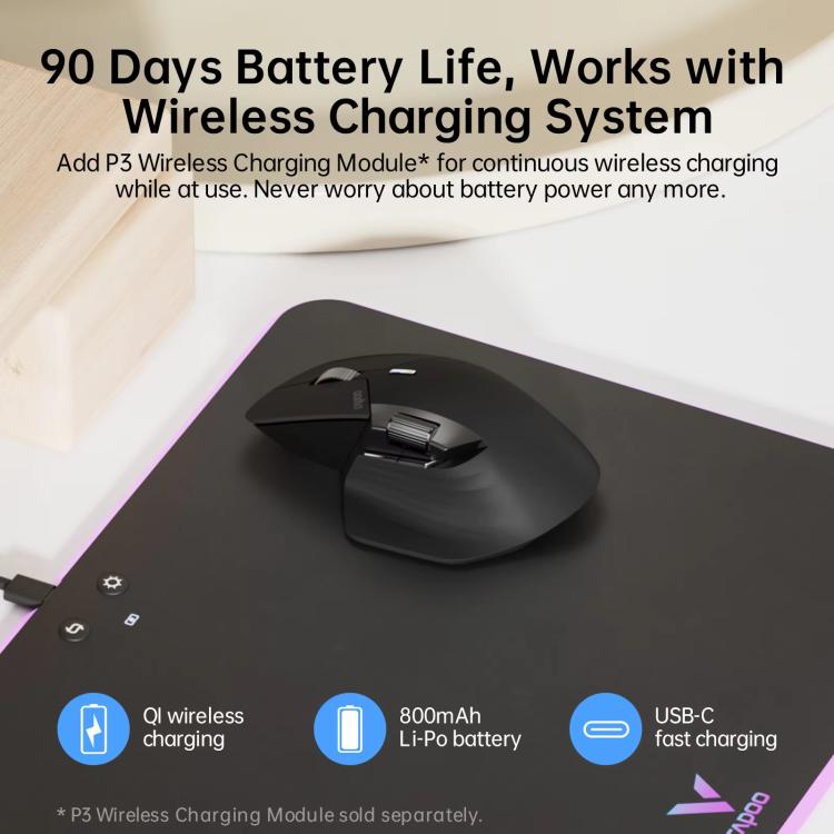 Rapoo Wireless Triple Mode Mice Ergonomic Desktop Laptop Business Office Mouse, MT760 Black, MT760mini Black, MT760 Gray, MT760mini Gray, MT760 Pink, MT760mini Pink