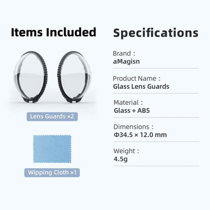 For Insta360 X5 Camera aMagisn Lens Guard Protector Detachable Anti-Scratch Glass Cover, Standard Edition