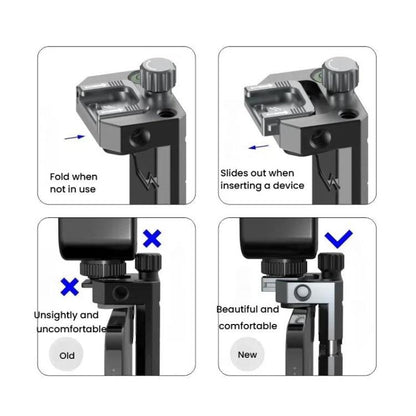 Leaplight Dual Cold Shoe All-Metal Phone Mount with 4x1/4 Inch Screw Ports & Arri Locating Holes
