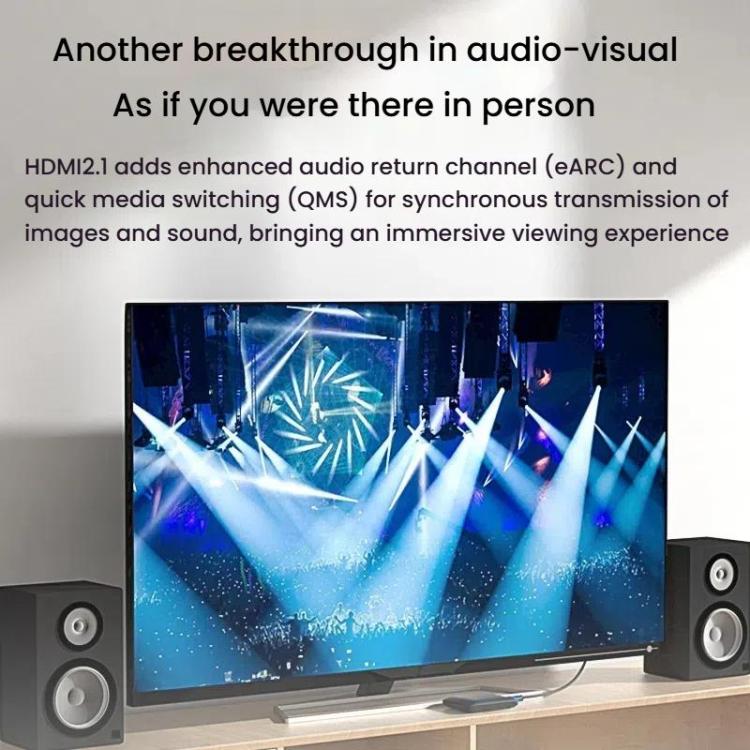 VegGieg W-H4 8K HDMI 2.1 Cable TV Set-Top Box Computer Connection Monitor Projector Video HD Cable, 1m, 1.5m, 2m, 3m, 5m