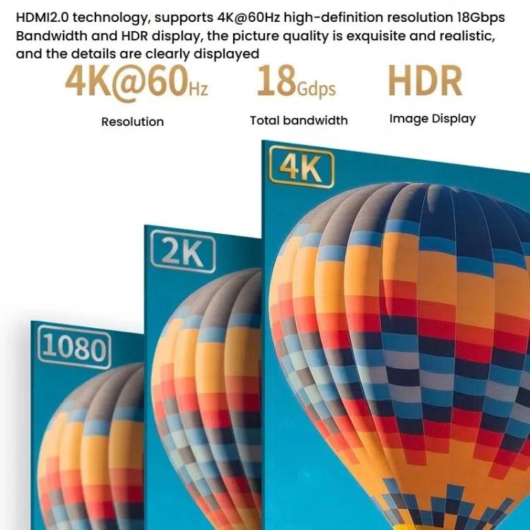 VegGieg V-H301 HDMI 2.0 HD Cable 4K 60Hz TV Set-Top Box Computer Monitor Projection Video Cable, 1.5M, 2M, 3M, 5M, 10M, 15M, 20M
