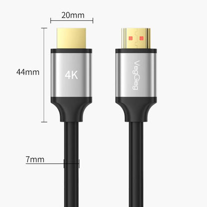 VegGieg V-H301 HDMI 2.0 HD Cable 4K 60Hz TV Set-Top Box Computer Monitor Projection Video Cable, 1.5M, 2M, 3M, 5M, 10M, 15M, 20M