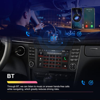 7 inch Horizontal Screen 2+64G Bluetooth Car Player Carplay Car Center Control Integrated Machine For Mercedes-Benz W211 / E200 / E220 / CLS350 / CLS500, Standard, Standard+AHD+Mic