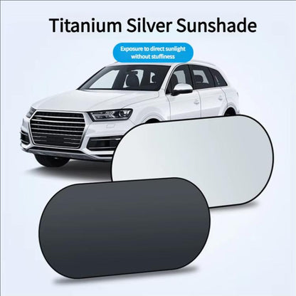 Titanium Silver Car Rear Window Sunshade Heat Insulating Shield with Suction Cup Mounted, 100 x 50cm