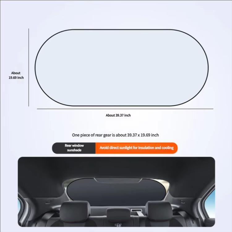 Titanium Silver Car Rear Window Sunshade Heat Insulating Shield with Suction Cup Mounted, 100 x 50cm